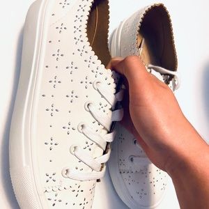 Studded Scalloped Lace Up Sneakers (Loft)